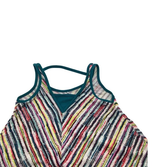 Xhilaration Girls Sleeveless Tank Top Multicolor Striped Handkerchief Hem XS 4/5 - Picture 2 of 10